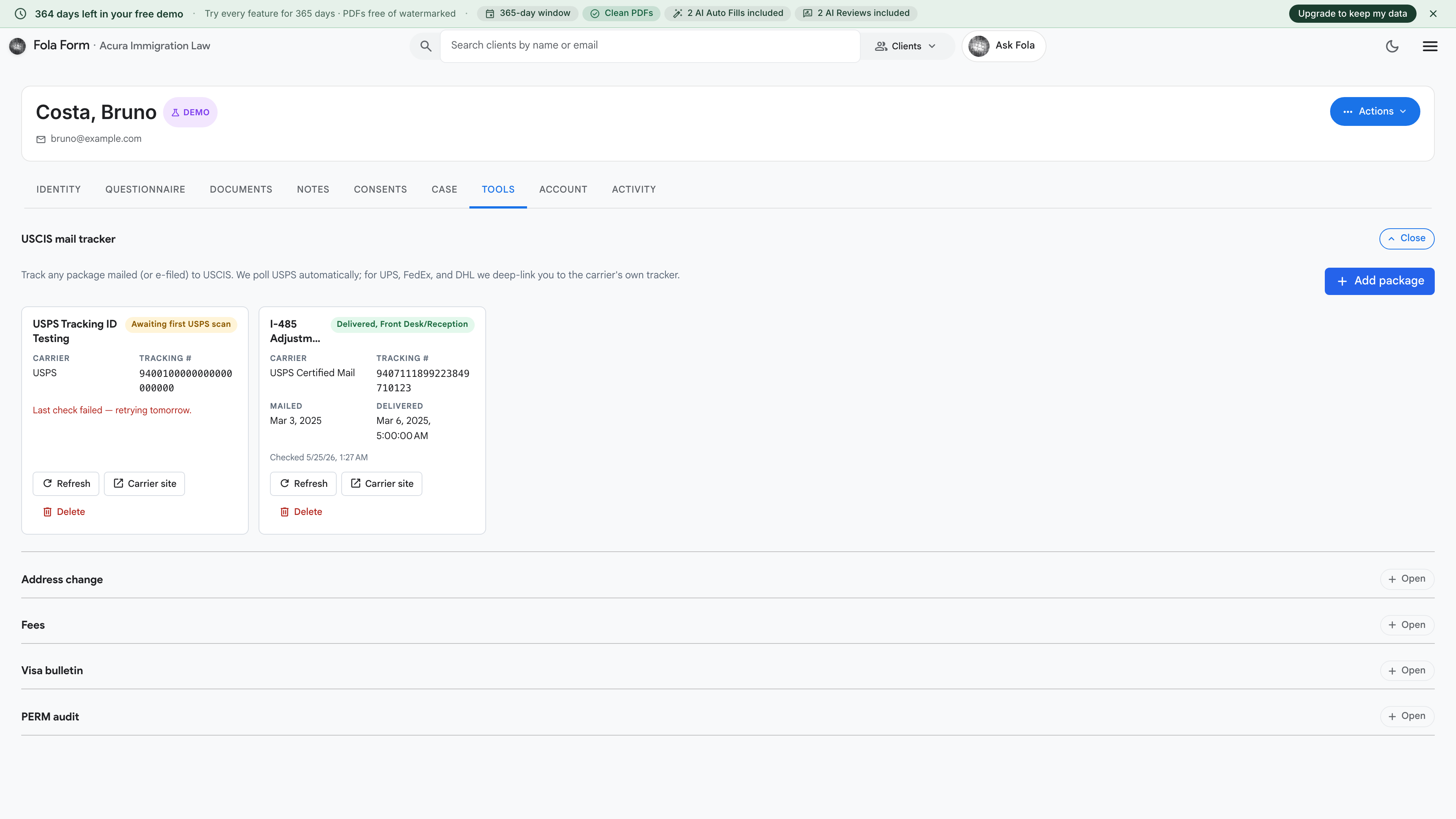 Tools tab