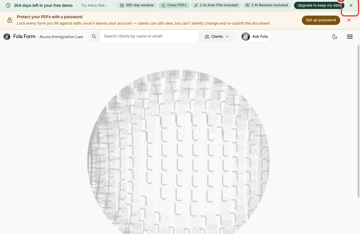 Workspace landing page