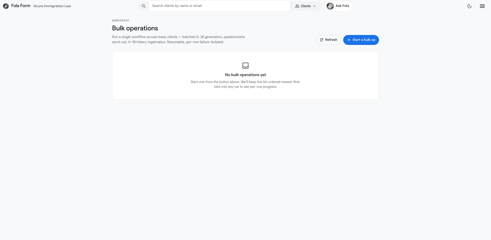 Bulk ops page